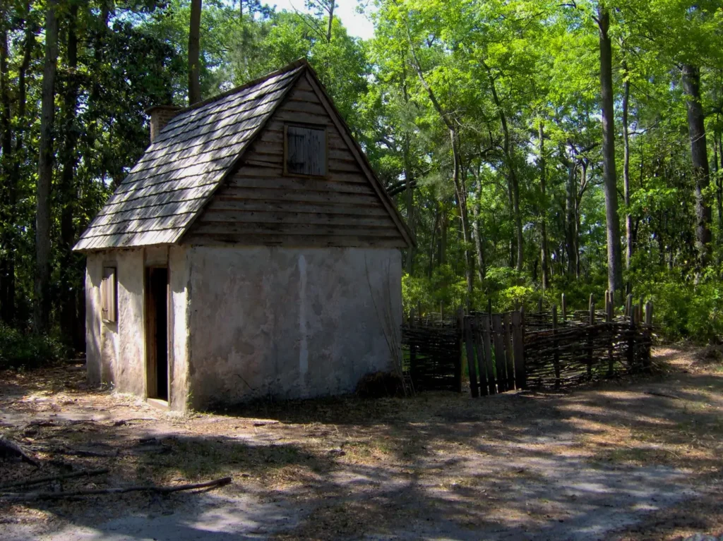 A fenced colonial-style demonstration kitchen garden